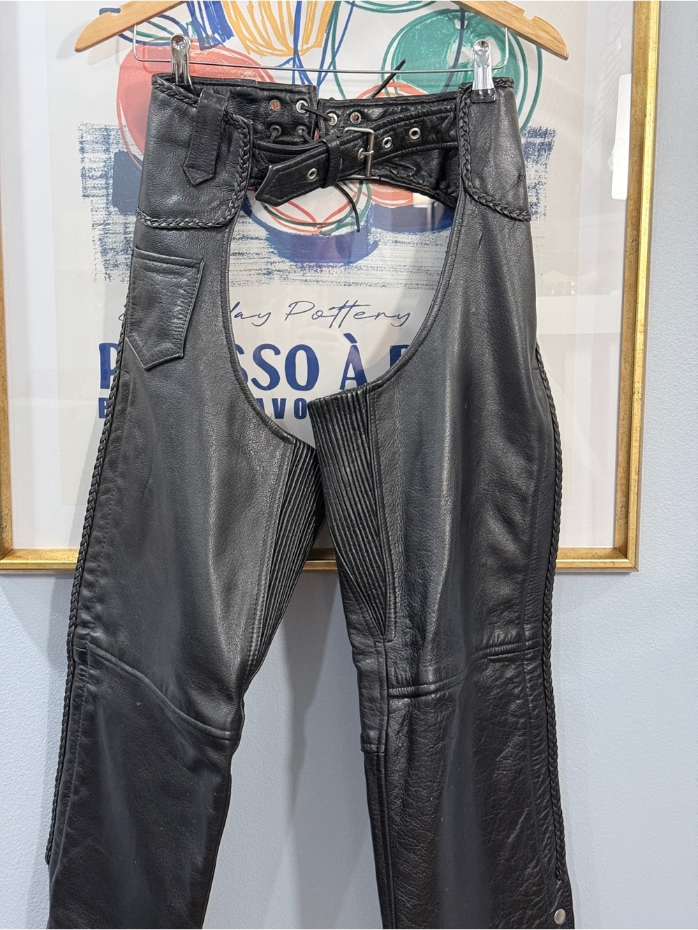 Xelement Classic Braided Leather Biker Chaps Womens 2 - Picture 2 of 10